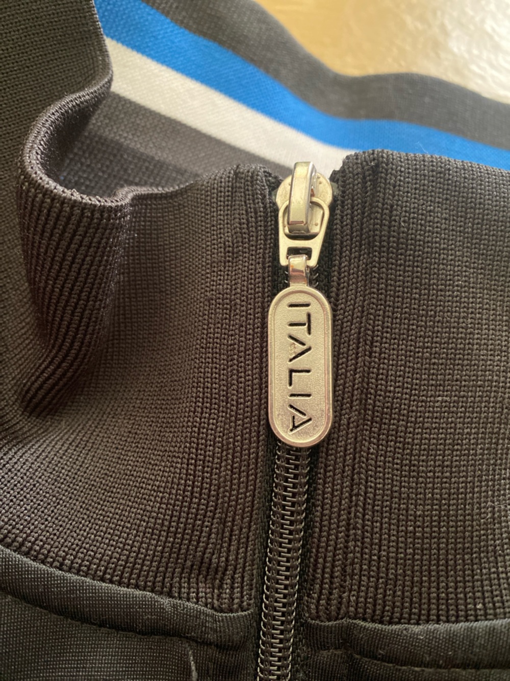 FILA VINTAGE  Black Track Jacket with Blue Trim ITALIA 🇮🇹 - Picture 7 of 16
